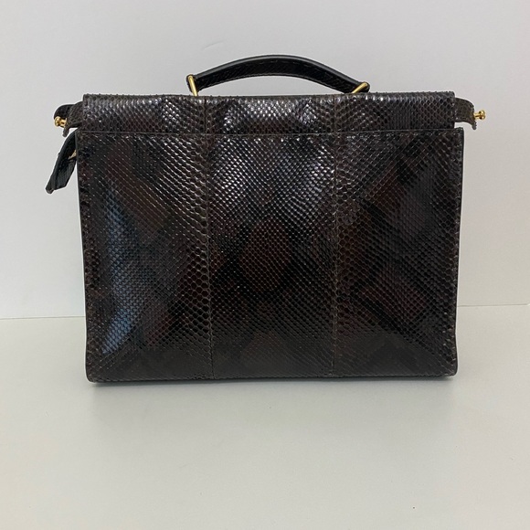 Fendi Peekaboo Fit Dark Brown Python Exotic Leather Bag for Men/Women - Picture 9 of 15